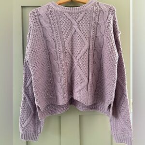 Lilac Cable Knit Women's Sweater